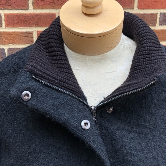 Vince Camuto Black Quitted Wool Blend Zippered Winter Coat Size XS - Picture 7 of 9